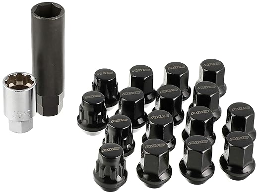 Rays Wheel Nuts 17HEX Lock & Nut Set (20 Nuts) M12 x 1.25 BK (Black)